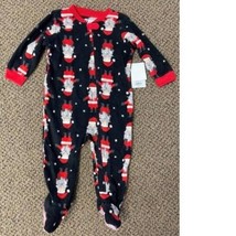 Boys Christmas Pajamas Fleece Sleep n Play Santa Long Sleeve Footed 1 PC... - £15.76 GBP