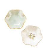 2PCS Lotus Leaf Ring Holder Dish Ceramic Trinket Tray White Light Green - €9,85 EUR