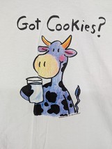 Vintage Hanes Got Cookies Cow Milk T-Shirt Large White NOS - £11.28 GBP