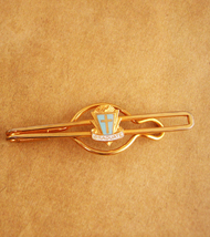 Vintage graduate enamel cross tie clip - Pastor gift - golden religious preacher - £51.11 GBP