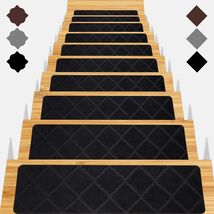 Noise-Reducing Carpet Stair Treads - 8x30in Non-Slip Safety Mats (15pcs) - $68.26