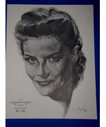 Katharine Hepburn Academy Award Portrait Print Vintage 1962 Volpe Mornin... - $227.89 MXN