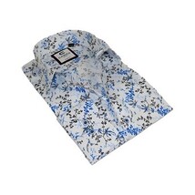 Men's Shirt By CASILA Turkey Cotton Blend Long Sleeves 501680-01 Blue Floral image 6