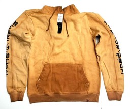 WT02 Men&#39;s Oil Washed Caramel Long Sleeve Pullover Hoodie Sweatshirt Size XL - £38.98 GBP