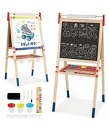All-in-One Wooden Height Adjustable Kid&#39;s Art Easel with Magnetic Sticke... - $2,441.01 MXN