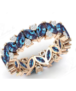 Alexandrite Full Eternity Band Ring Gold Silver May Christmas Gift Women... - $164.12 CAD