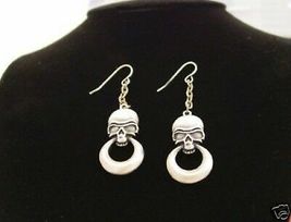 NEW 2009 MYSTICA ACCESSORY SKULL W/ RING ALLOY EARRINGS - $12.49