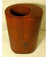 Vintage Siamese Brown Staved Teak Vase Atapco Danish Modern - $1,847.19 MXN