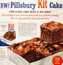 1956 Pillsbury Kit Cake Advertisement Baking Dessert Chocolate Vintage D... - €25,85 EUR