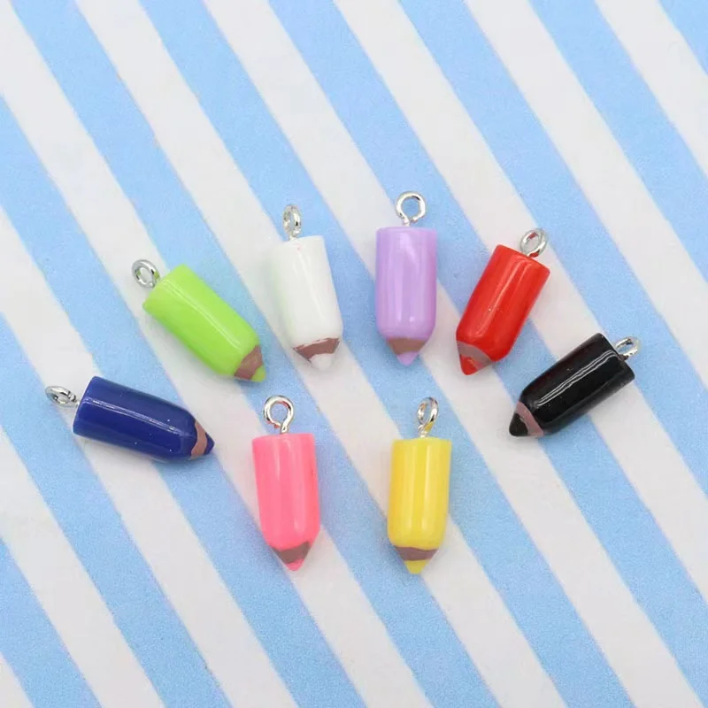 Play 10pcs 7*16mm Color Simulation Pencil Head Charms For DIY Decoration Earring - £23.25 GBP