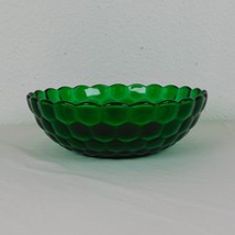 Anchor Hocking Forest Emerald Green Bubble Round Serving Bowl 8&quot; Vintage - £30.94 GBP