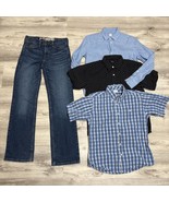 Clothes Lot Boys Sz 14 XL 4pcs Ariat Jeans Button Up Shirts Fall Back to... - $48.52 CAD