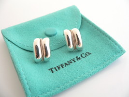 Tiffany &amp; Co Silver 14K Gold Rope Earrings Studs Rare Gift Pouch Love St... - £210.03 GBP
