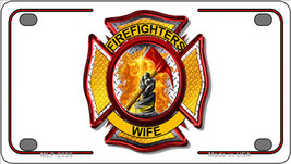 Firefighters Wife Novelty Mini Metal License Plate Tag - £11.82 GBP