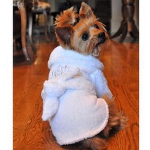 New! Bath Robes White Gold Crown Cotton Dog Bathrobe SPA DAY REDEFINED - $49.99