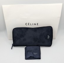 Celine Soft Zipper Suede Pouch Black for Eyeglasses w/ Cloth - £37.26 GBP