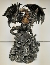 DeCapoli Collection Sculpture Art Dragon Skull Warrior Sword Lid Storage 12.5&quot;T - £71.07 GBP
