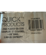 Quick Products QP-HS3022Z 1-7-8&quot; Ball - 3&quot; Channel Trailer Coupler (Zinc... - $71.23 MXN