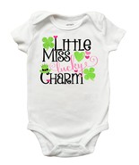 Little Miss Lucky Charm Children&#39;s T-Shirt, St. Patricks Day Shirt for Kids - £7.91 GBP