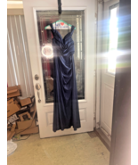 Eureka Navy Blue Off the Shoulder Stretch Leg Slit Sparkle Mermaid Prom ... - $106.89 CAD