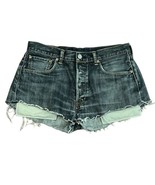 Levi&#39;s 501 Cutoff Medium Wash Denim Shorts 34 Button Fly Frayed Jeans Re... - £19.80 GBP