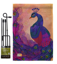 Beautiful Peafowl Burlap - Impressions Decorative Metal Garden Pole Flag... - £26.65 GBP