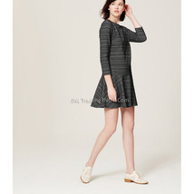 Nwt Ann Taylor Loft Geo Stripe Flippy Stylist Cute Adorable Fall Winter Dress - £54.91 GBP