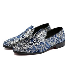 mens dress shoes Handmade Flower Pattern Embroidery Retro Party mens dress boots - £39.94 GBP