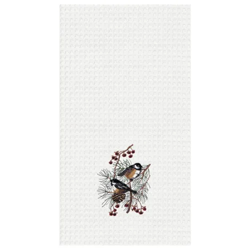 New Chickadees Waffle Weave Cotton Kitchen Towel 18In X 27In C&amp;F Home - £22.36 GBP