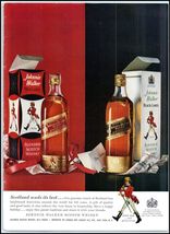 1950s Johnnie Walker Blended Scotch Whiskey PRINT AD Red &amp; Black Label BX4 - $123.24 MXN