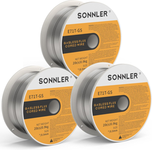 0.035 Flux Core Welding Wire, 3 Spools E71T-GS Low Splatter Gasless Carbon Steel - £49.92 GBP