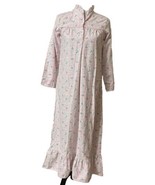 Vintage Sheila Anne Floral Flannel Nightgown Sz S Pink Floral Ruffled Co... - £20.44 GBP