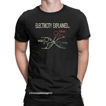 Funny Electricity Explained Electrician Ohm Amp Volt Men&#39;s Tops T Shirts Ohm&#39;s L - £68.32 GBP