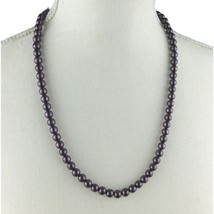 Vintage Worthington Necklace Plum Purple Color Tone Imitation Pearl Beads 22&quot; L - £10.68 GBP