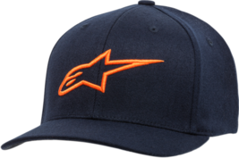 Alpinestars Mens Ageless Curve Hat Flexfit Cap Lid Navy/Orange S/M - £21.31 GBP