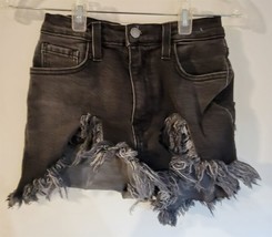 Womens S Vibrant Black Distressed Cut-Off Denim Jean Shorts Made in USA - £8.60 GBP