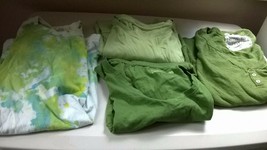 Mossimo Set of 3 Women&#39;s Top &amp; T-Shirts Green Large w/Bonus Hanes Tie Dyed T - £14.85 GBP
