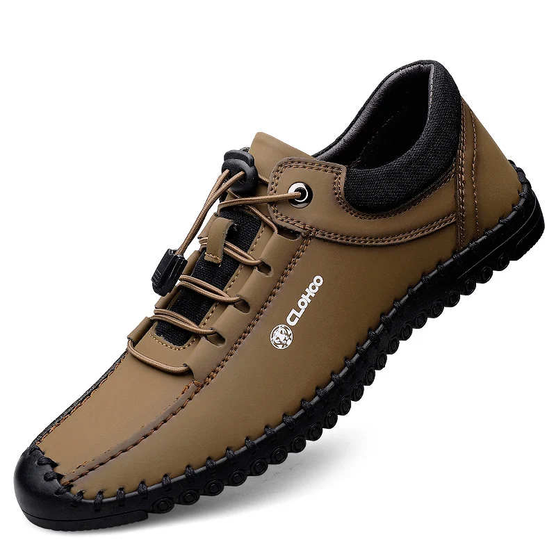 Real cowhide men&#39;s shoes loafers sports outdoor casual leather shoes - $35.20