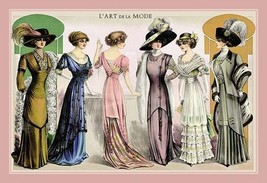 L&#39;Art de la Mode: An Assortment of Elegant Gowns - Art Print - £17.29 GBP+