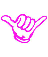 2 Pack - HANG LOOSE SHAKA V1 (5&quot; HOT PINK) Vinyl Decal Window Sticker - €7,70 EUR