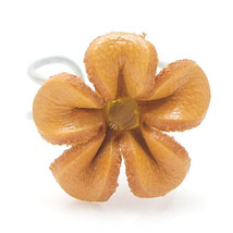 Gorgeous Yellow Flower Blossom Genuine Leather &amp; Crystal Adjustable Ring - £6.25 GBP