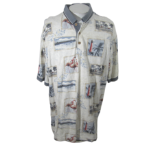 Boca Classics vintage Men Polo shirt p2p 27 3XL Pink Flamingo Lighthouse Florida - £19.73 GBP