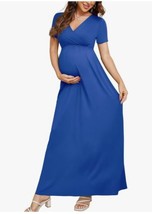 Xpenyo Maternity Maxi Dress Women Casual Wrap Long Baby Shower Pregnancy... - £13.65 GBP