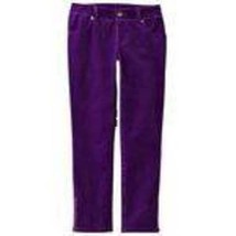 Girls Pants Corduroys Chaps Purple Straight Zipper Legs Stretch-sz 14 - $15.84