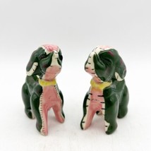 Donkey/ Dog Vintage Salt And Pepper Shakers Corked Green and Pink 3&quot; Tall - £11.98 GBP
