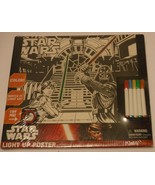 Star Wars Light up Poster with 5 Markers New Darth Vader vs Luke Skywalker - £9.55 GBP