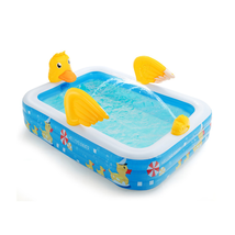 Inflatable Swimming Pool Duck Themed Kiddie Toddler Water Sprinkler Spray Age 3+ - £78.04 GBP