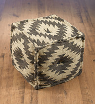 Zeckos AA Importing 48848 Black And White Chevron Pattern Pouf - £128.57 GBP