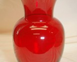 Red Glass Vase Flared Top Unknown Maker - $16.82