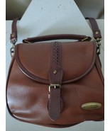 Liz Claiborne Faux Leather Shoulder Bag Dark Tan Vintage - $443.26 MXN